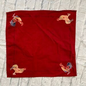 Williams Sonoma 5 napkin bundle 100% cotton rooster print red 20x19